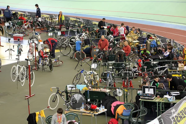 stock image Galapagar, Spain - APRIL 6 - Spain Championship Indoor Track Cyc