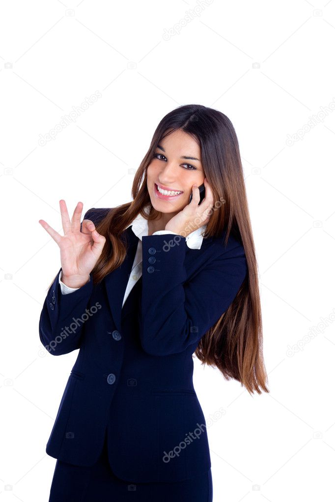 Asian indian business woman talking mobile phone