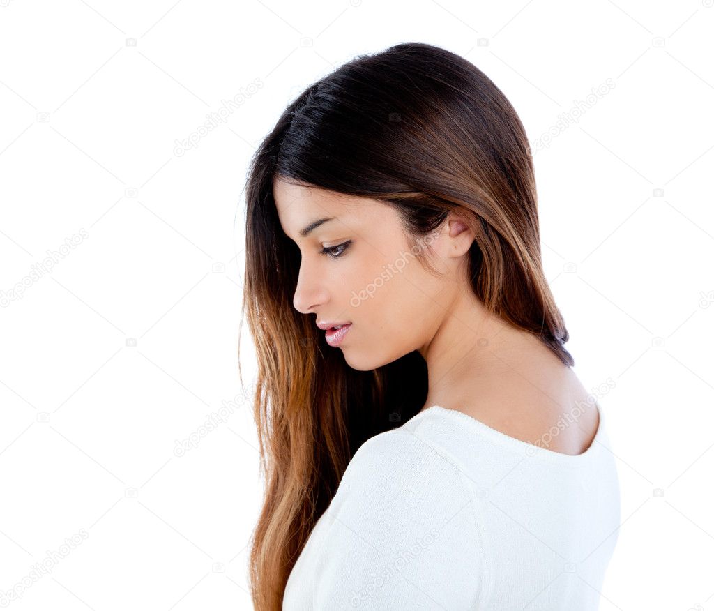 Asian indian profile girl brunette portrait