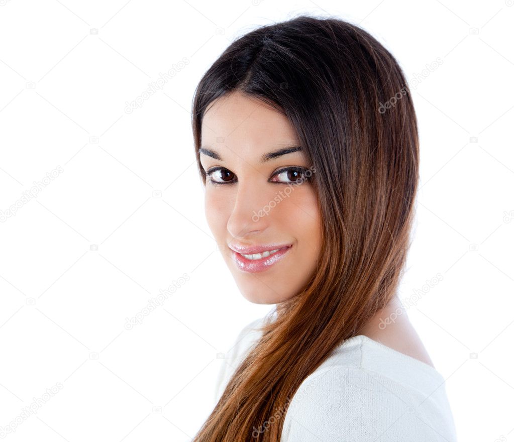 Asian brunette indian woman with long hair — Stock Photo © lunamarina  #10036297