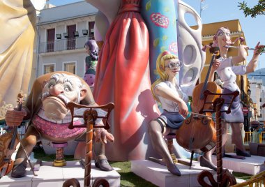 Fallas fest figures on Valencia province clipart