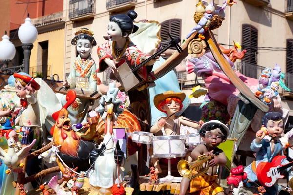 Fallas fest figures on Valencia province — Stock Photo, Image