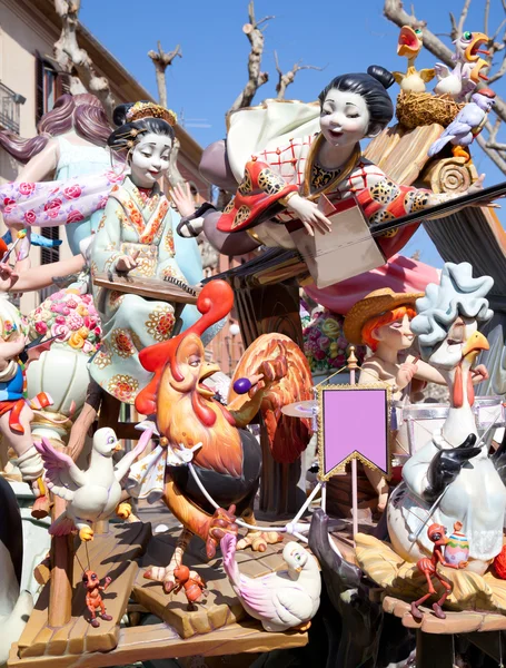 Fallas fest figures on Valencia province — Stock Photo, Image