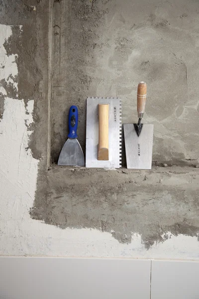 Construction stainless steel trowel tools and spatula — Stock Photo, Image