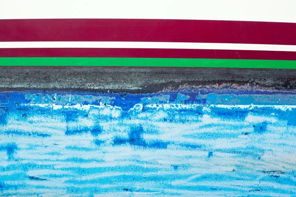 Kék grunge Algagátló festék csónak oldalán — Stock Fotó
