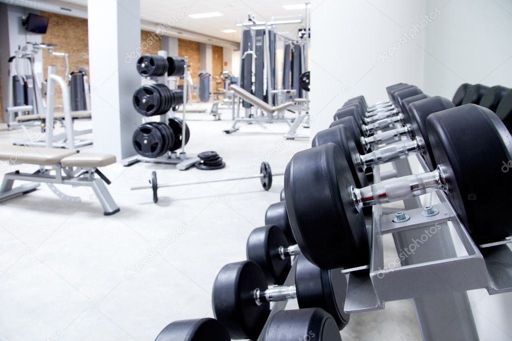Fitness club weight training equipment gym
