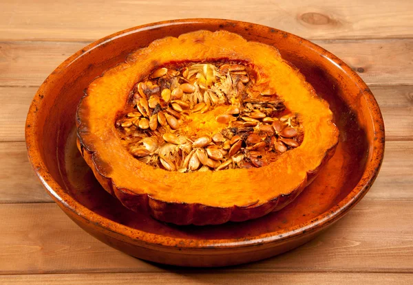 Stock image Cutted half pumpkin roasted pumpkin