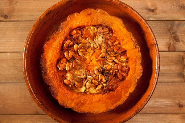 stock image Cutted half pumpkin roasted pumpkin