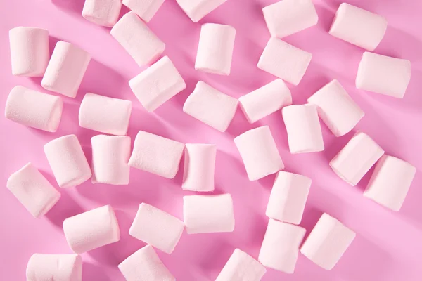 Doces de marshmallow rosa doce textura padrão — Fotografia de Stock