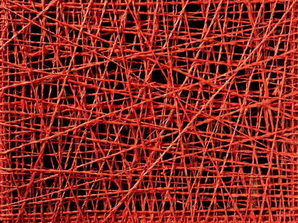 Düzensiz satırları soyut kırmızı iplik dokusu — Stok fotoğraf