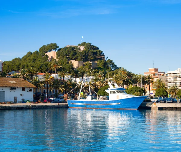 Denia mediterranean port village with castle — Stock Photo, Image