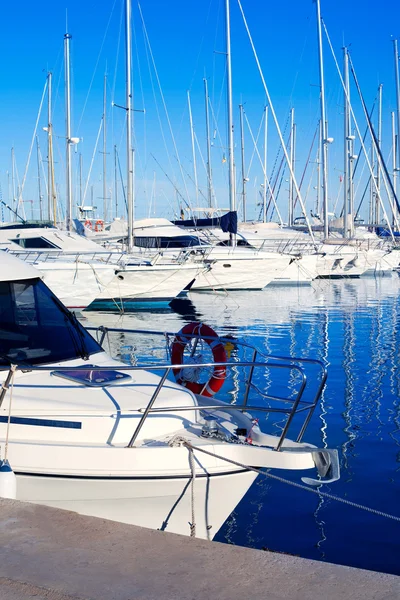 Blå denia marina port i alicante Spanien — Stockfoto