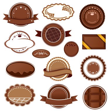 Chocolate badges and labels clipart