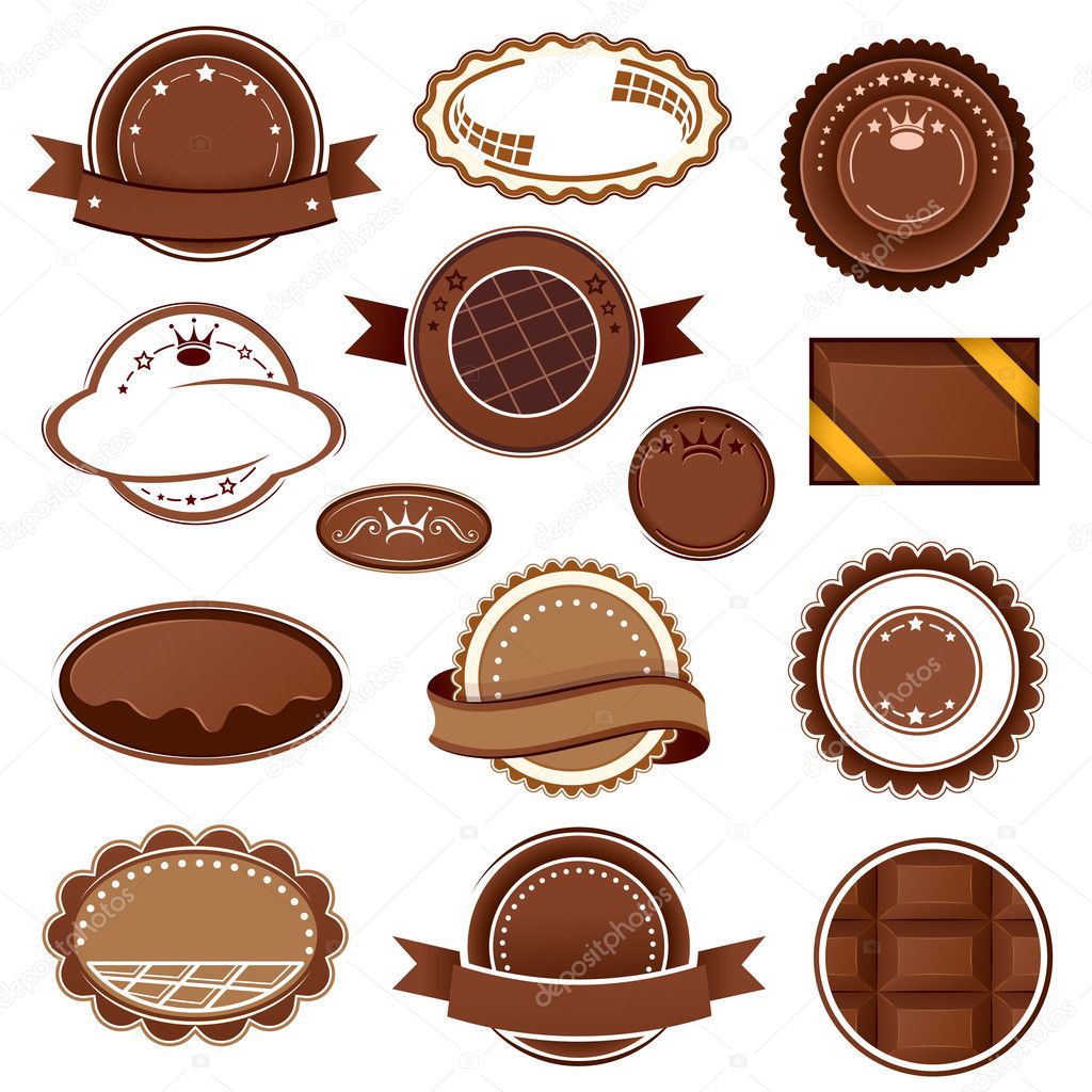 Chocolate badges and labels