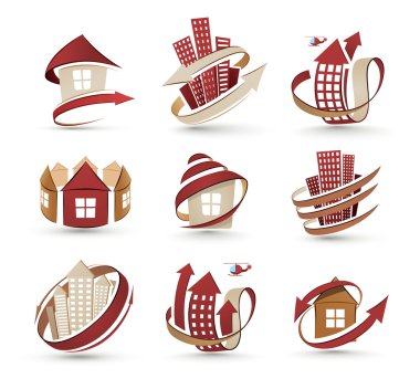 Building icons clipart