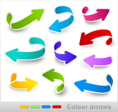 Collection of colour arrows clipart