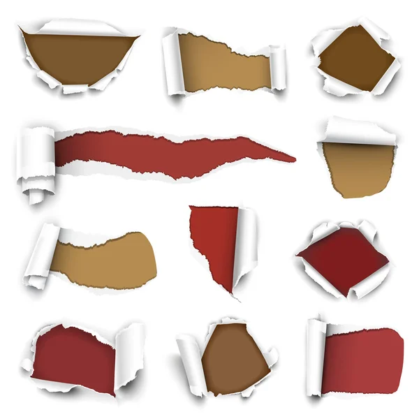 Collection of torn paper — стоковый вектор