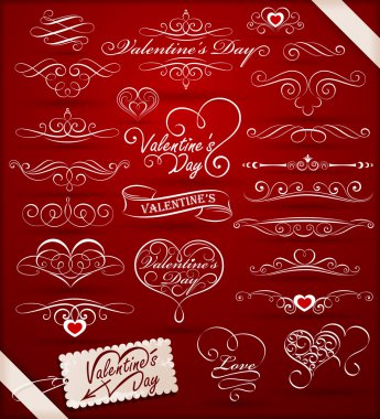 Decorative elements on Valentine's Day clipart