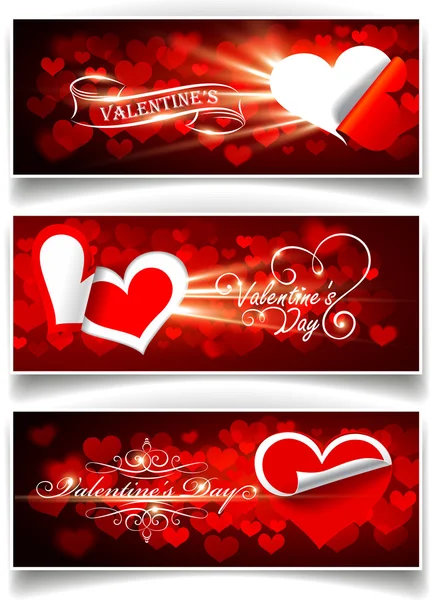 Banners en el Día de San Valentín — Archivo Imágenes Vectoriales