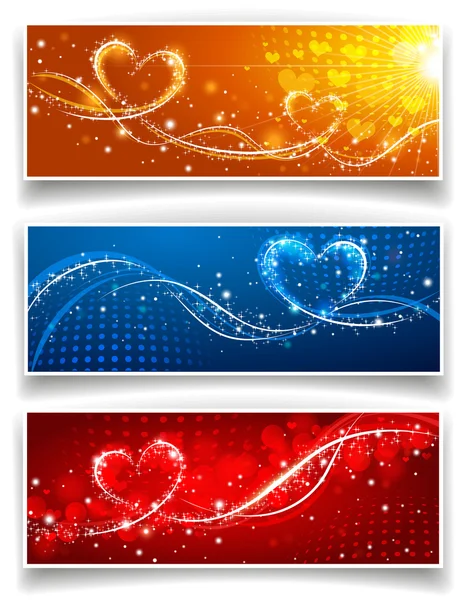 Banners on Valentine's Day — Stock Vector