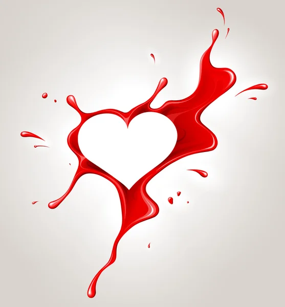 Κόκκινη μπογιά σπρέι και καρδιά — Διανυσματικό Αρχείο