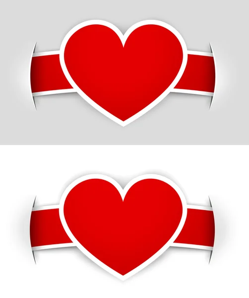Srdce štítky — Stockový vektor
