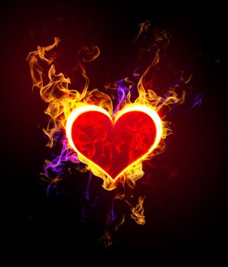 Flaming heart clipart