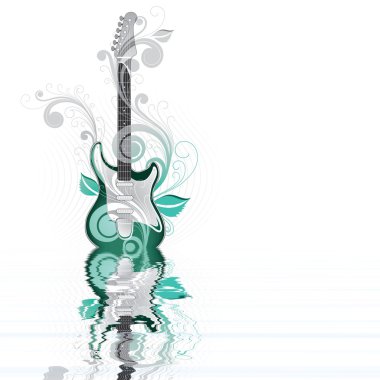 Abstraction with a guitar clipart