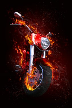 Bike in flames