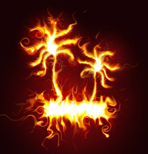 Fiery palm trees — Stock Photo, Image