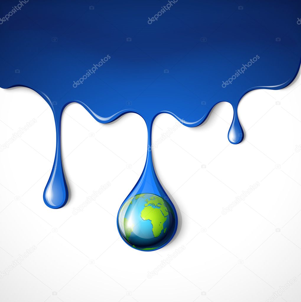 Planet earth in a drop.