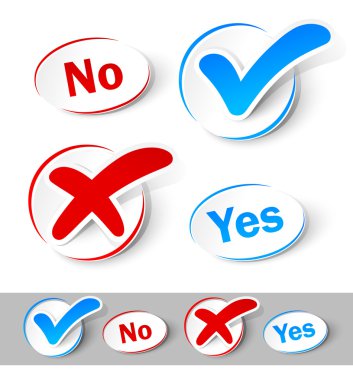 Check mark Yes and No clipart