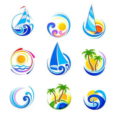 Summer icons clipart