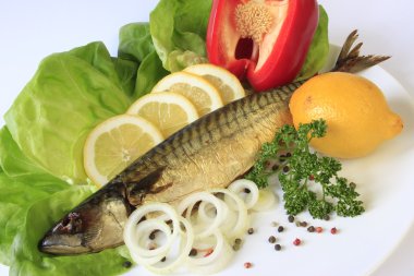 Smoked mackerel clipart