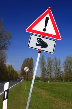 Caution frogs! clipart