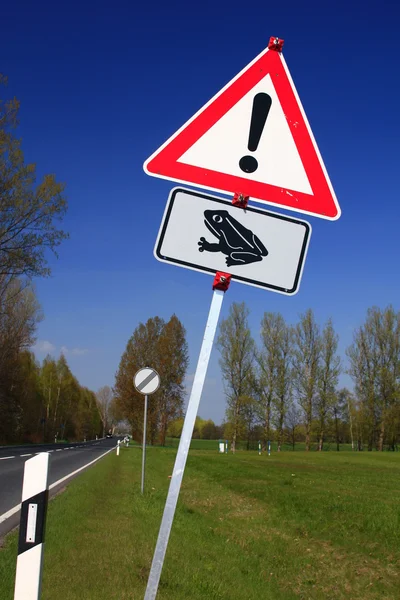 stock image Caution frogs!