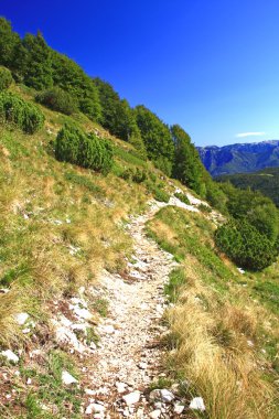 Mountain path on Monte Baldo, Lake Garda, Italy clipart