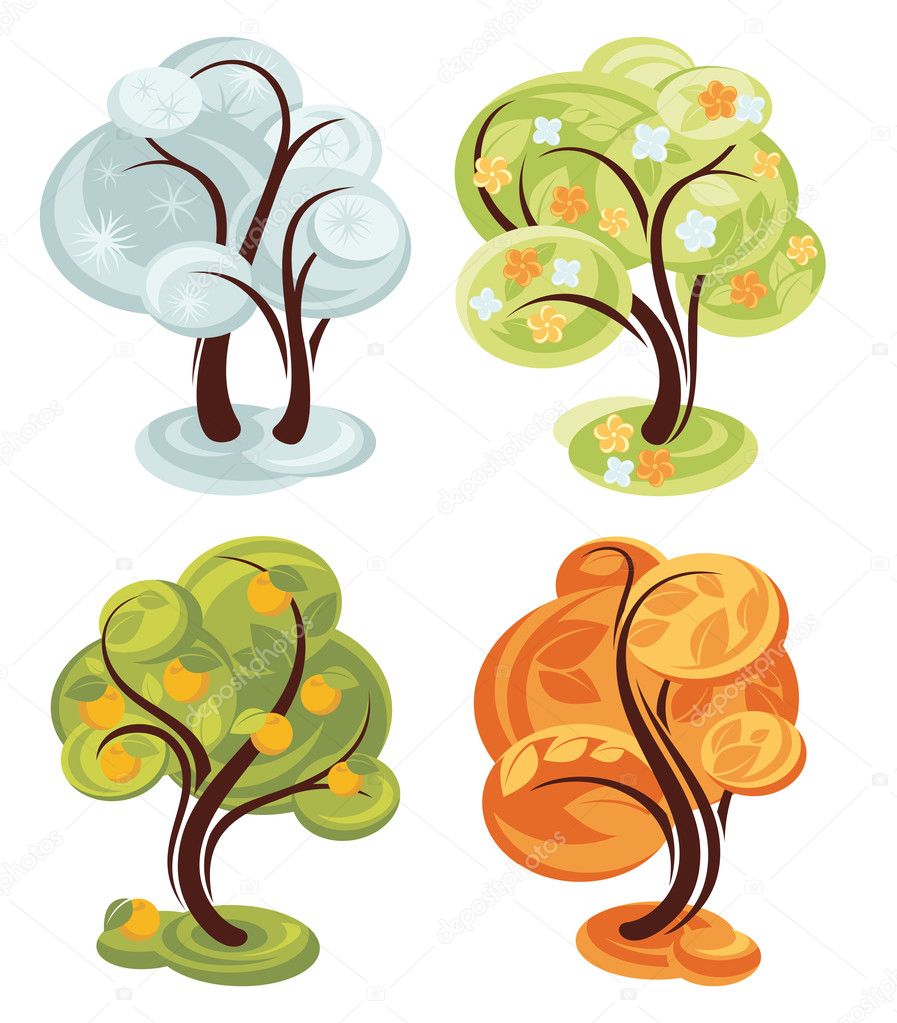 Four season simple trees