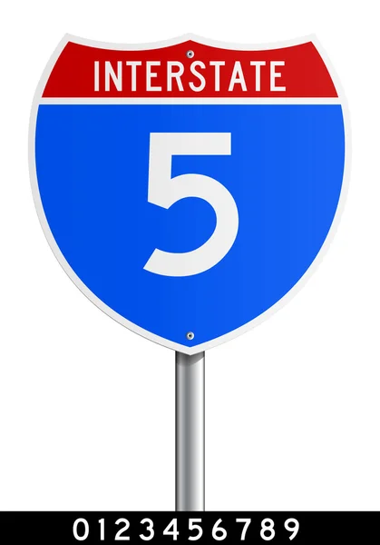 Editable Interstate sign — Stock Vector