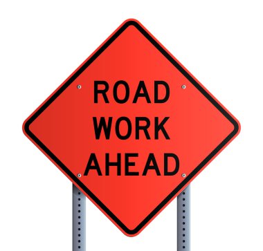 Panneau - Road work ahead clipart