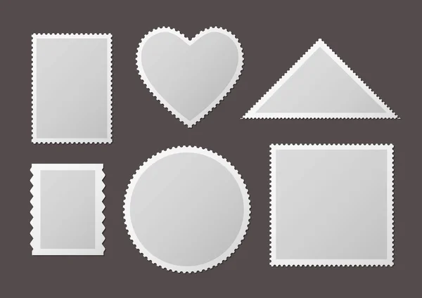 Diverse forme di francobolli — Vettoriale Stock
