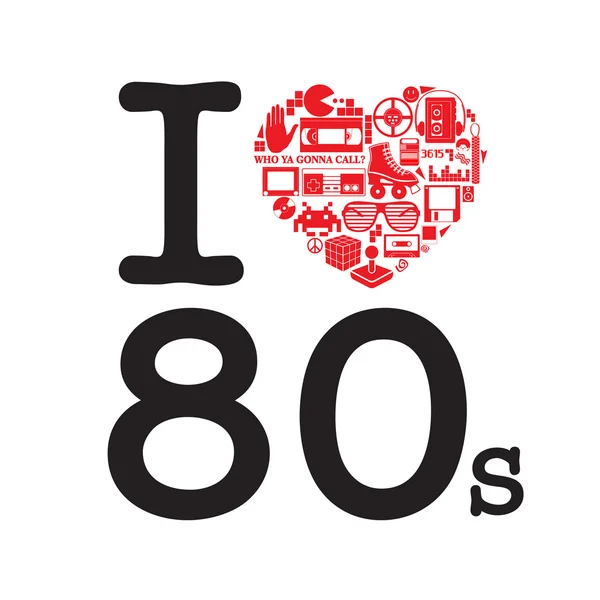 I Love 80's — Stock Vector