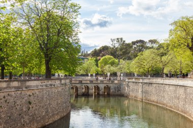 Les Jardin de la fontaine - Fountain garden in Nimes clipart