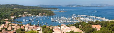 Panoramic view of Porquerolles island in France clipart