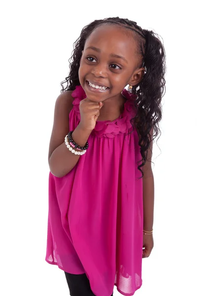 Pequena menina americana africana sorrindo — Fotografia de Stock