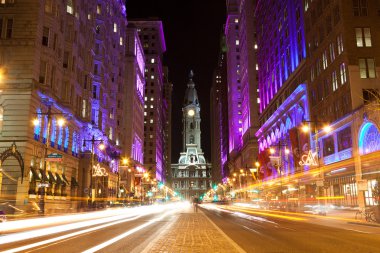 Philadelphia streets by night clipart