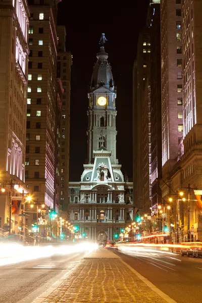 Philadelphia utcáin éjszaka — Stock Fotó