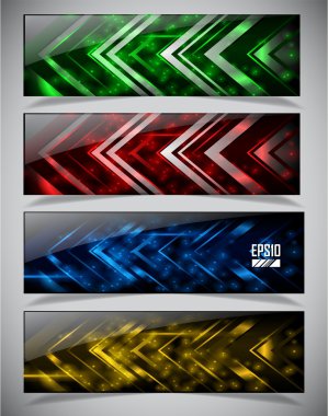 Abstract glowing banners clipart