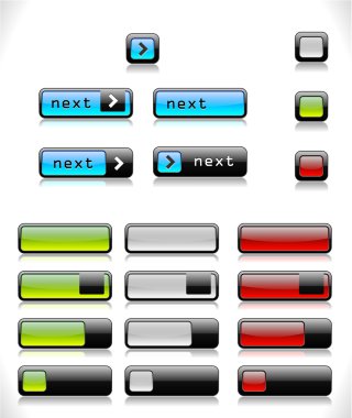 Set of color web buttons clipart