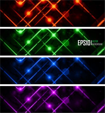 Abstract glowing banners clipart